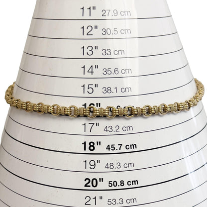 Vintage Tiffany Co. 14k Yellow Gold Twisted Rope Circle Link Choker Necklace 16"