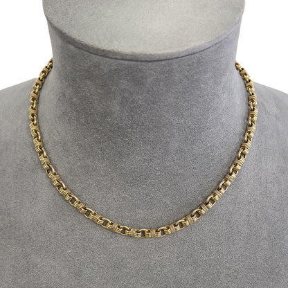 Vintage Tiffany Co. 14k Yellow Gold Twisted Rope Circle Link Choker Necklace 16"