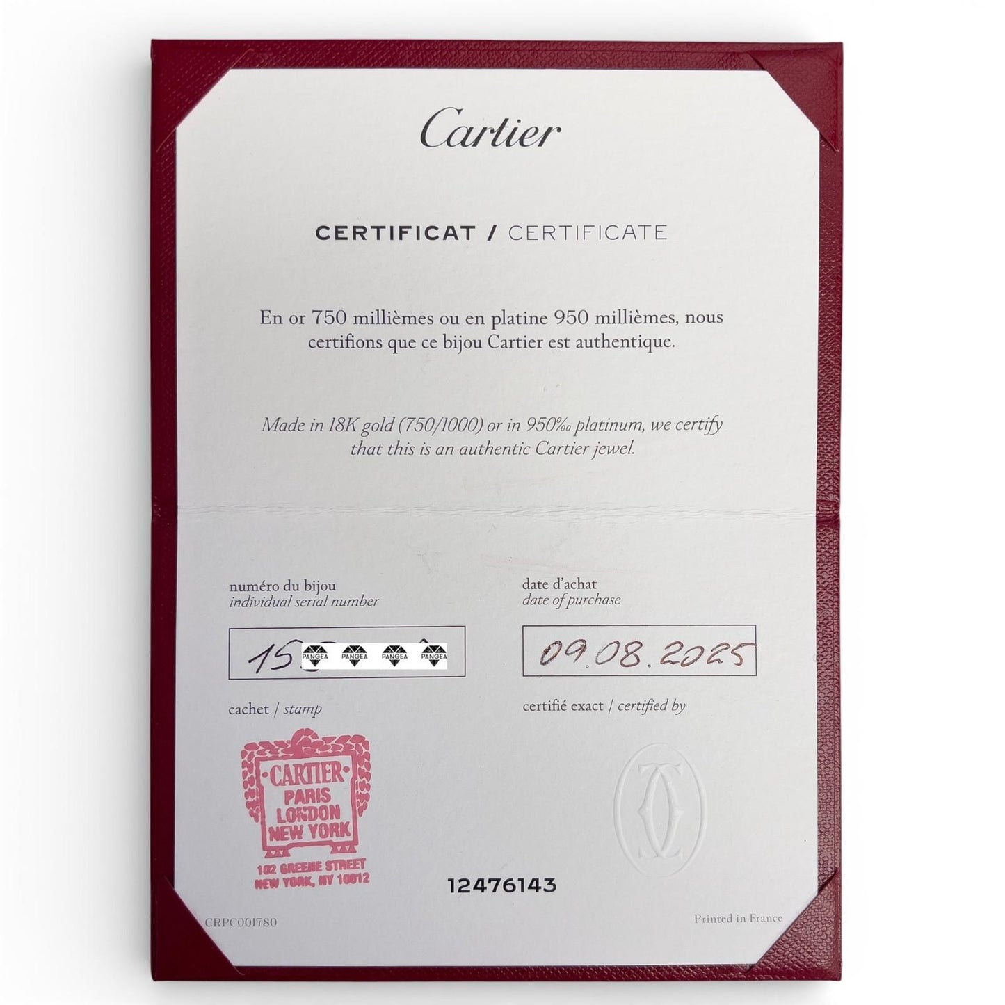 2025 Cartier LOVE 18k Yellow Gold NEW STYLE Classic Bracelet SZ 19 BAG BOX CERT