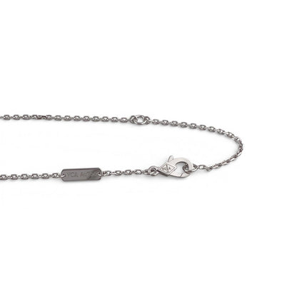 Van Cleef Arpels Vintage Alhambra 18k White Gold Diamond Necklace 16.5" BOX CARD