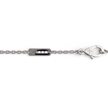 Van Cleef Arpels Vintage Alhambra 18k White Gold Diamond Necklace 16.5" BOX CARD