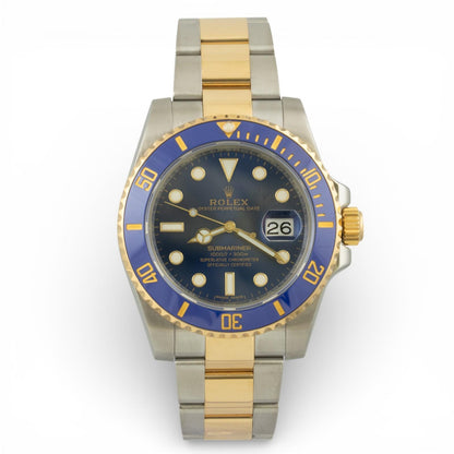 Rolex Submariner 18k Gold & Stainless Steel Blue 40mm 116613 LB BOX PAPERS