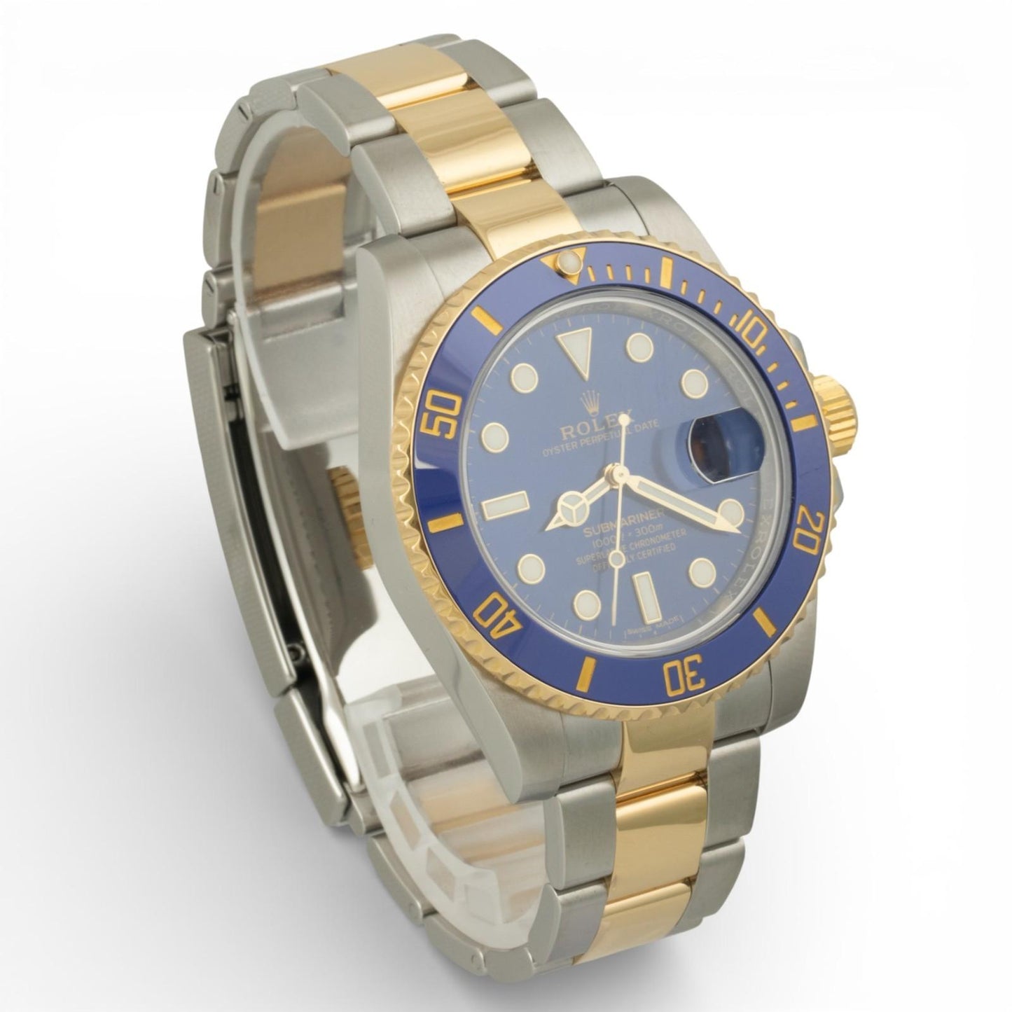 Rolex Submariner 18k Gold & Stainless Steel Blue 40mm 116613 LB BOX PAPERS