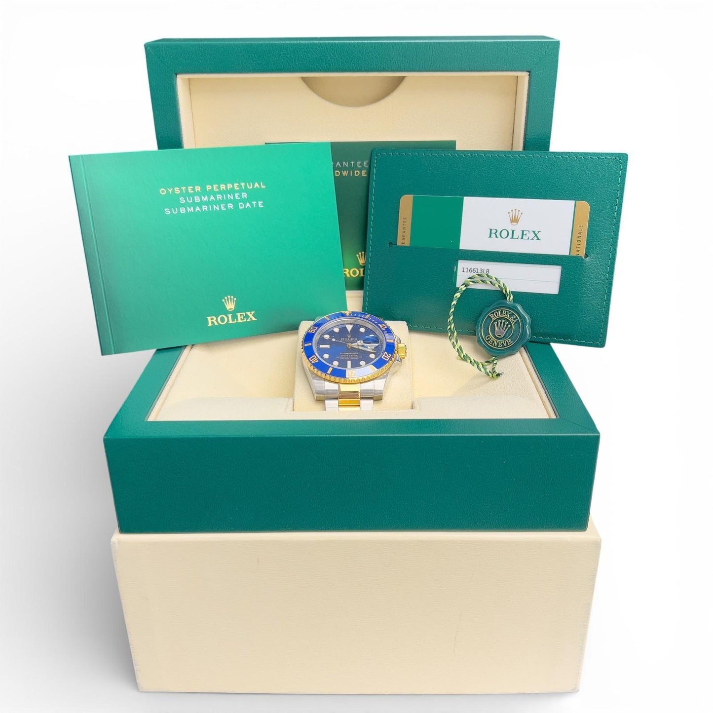 Rolex Submariner 18k Gold & Stainless Steel Blue 40mm 116613 LB BOX PAPERS