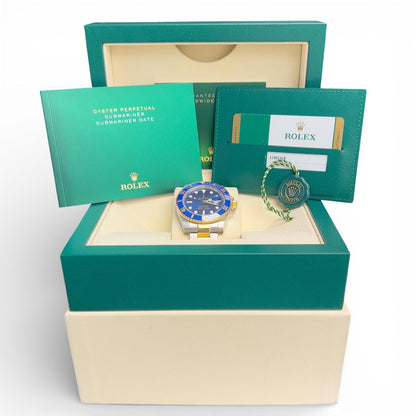 Rolex Submariner 18k Gold & Stainless Steel Blue 40mm 116613 LB BOX PAPERS