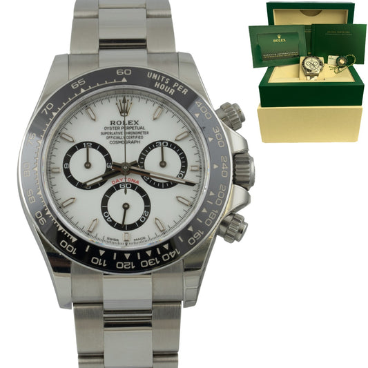 2024 Rolex Daytona Cosmograph White PANDA Ceramic Steel 40mm 126500LN BOX PAPERS