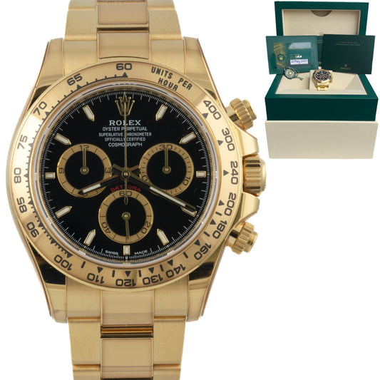 2025 Rolex Daytona Cosmograph 40mm Black 18k Yellow Gold 126508 BOX + PAPERS
