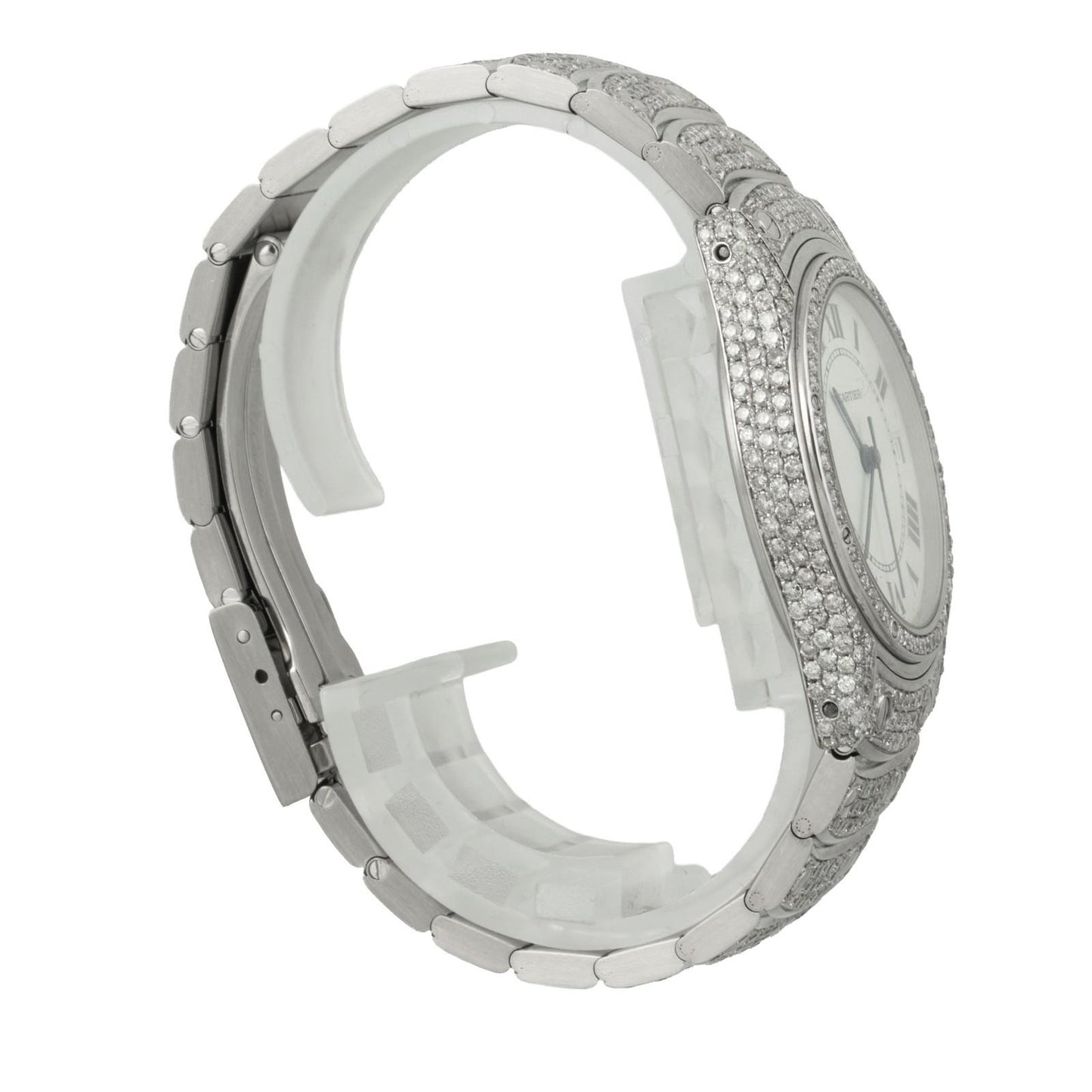 Cartier Santos Ronde Stainless Steel Diamond Bezel & Bracelet 33mm Watch 1920-1