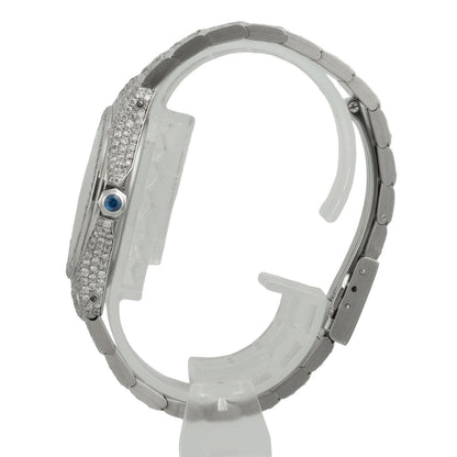 Cartier Santos Ronde Stainless Steel Diamond Bezel & Bracelet 33mm Watch 1920-1