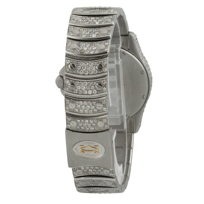 Cartier Santos Ronde Stainless Steel Diamond Bezel & Bracelet 33mm Watch 1920-1