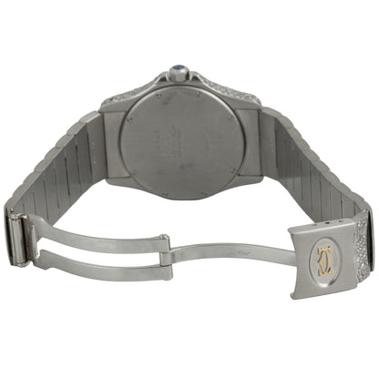 Cartier Santos Ronde Stainless Steel Diamond Bezel & Bracelet 33mm Watch 1920-1