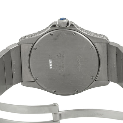 Cartier Santos Ronde Stainless Steel Diamond Bezel & Bracelet 33mm Watch 1920-1
