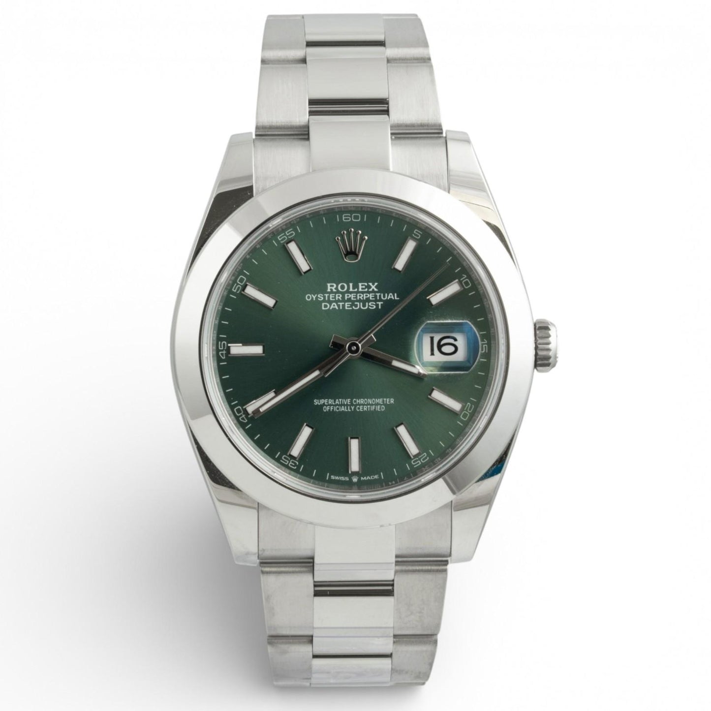 2024 Rolex DateJust 41 MINT GREEN Stainless Steel 41mm OYSTER 126300 BOX PAPERS
