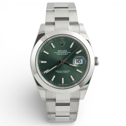 2024 Rolex DateJust 41 MINT GREEN Stainless Steel 41mm OYSTER 126300 BOX PAPERS