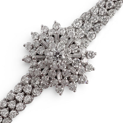 Vintage Omega Platinum 900 Diamond Ladies Hinged Cover Cocktail Watch 9.54ctw