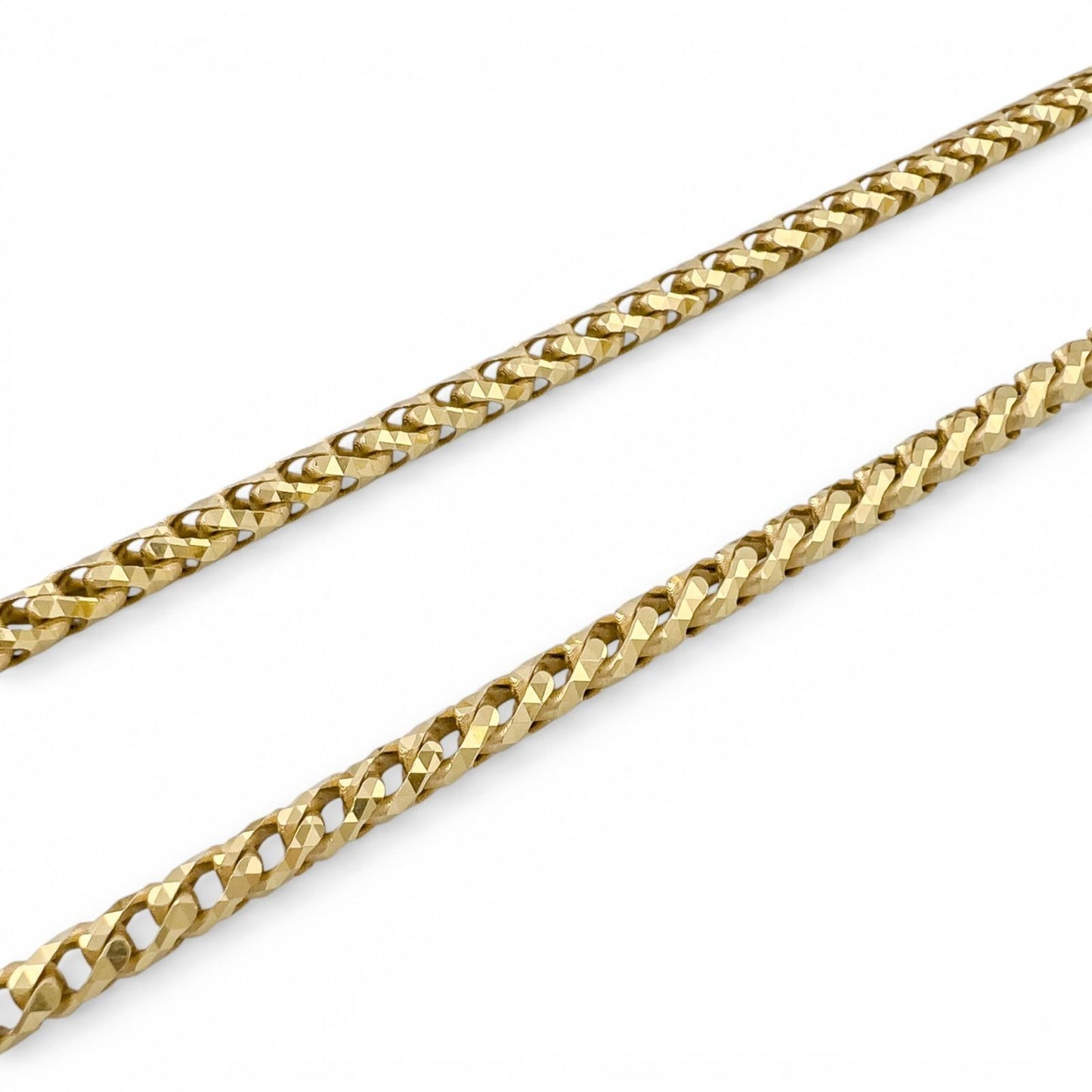 14k Yellow Gold Diamond Cut Franco Link 4.00mm Box Chain Necklace 20" 25.7g