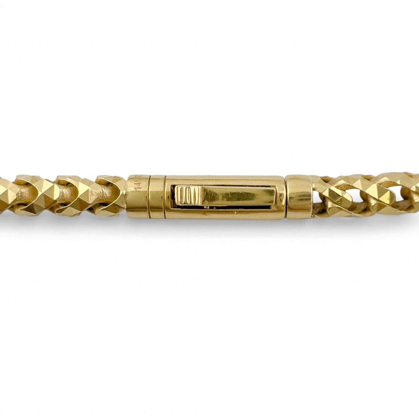 14k Yellow Gold Diamond Cut Franco Link 4.00mm Box Chain Necklace 20" 25.7g