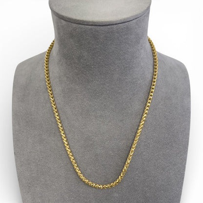 14k Yellow Gold Diamond Cut Franco Link 4.00mm Box Chain Necklace 20" 25.7g