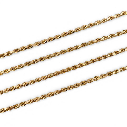 14k Yellow Gold Rope Chain 3.60mm Link Necklace 29.5" LONG 40.6g ITALY