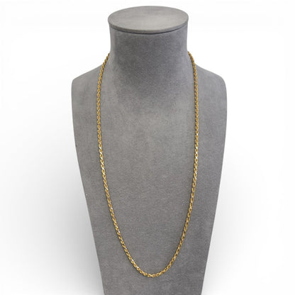14k Yellow Gold Rope Chain 3.60mm Link Necklace 29.5" LONG 40.6g ITALY