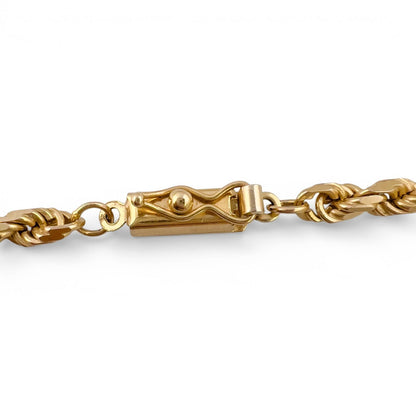 14k Yellow Gold Rope Chain 3.60mm Link Necklace 29.5" LONG 40.6g ITALY