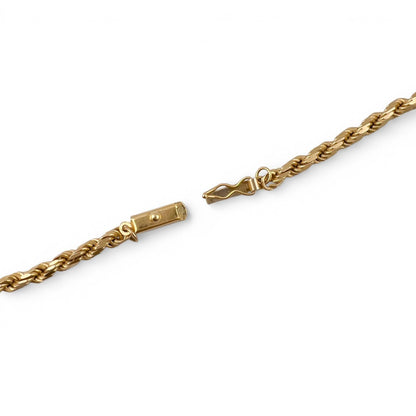 14k Yellow Gold Rope Chain 3.60mm Link Necklace 29.5" LONG 40.6g ITALY