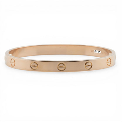 2023 Cartier LOVE 18k Rose Gold NEW STYLE Classic Bracelet SZ 17 BAG BOX CERT