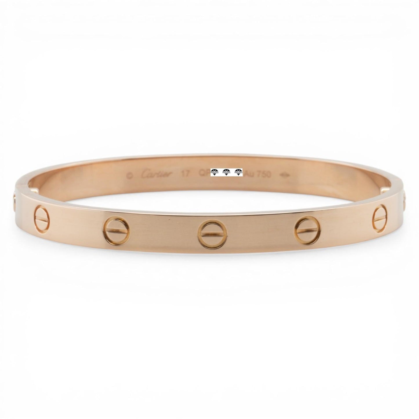 2023 Cartier LOVE 18k Rose Gold NEW STYLE Classic Bracelet SZ 17 BAG BOX CERT