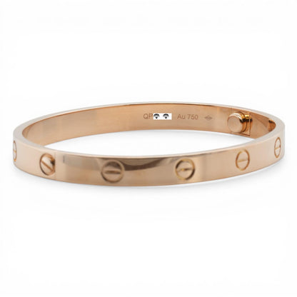 2023 Cartier LOVE 18k Rose Gold NEW STYLE Classic Bracelet SZ 17 BAG BOX CERT
