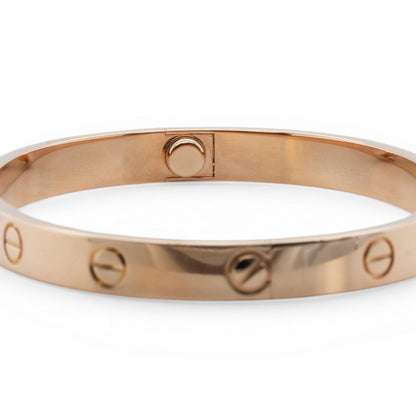 2023 Cartier LOVE 18k Rose Gold NEW STYLE Classic Bracelet SZ 17 BAG BOX CERT