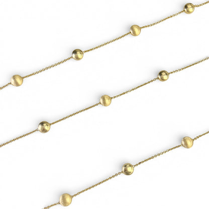 Chimento 18k Yellow Gold Brushed & Polished Beaded Station Opera Necklace 50"