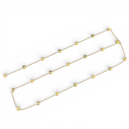 Chimento 18k Yellow Gold Brushed & Polished Beaded Station Opera Necklace 50"