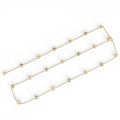Chimento 18k Yellow Gold Brushed & Polished Beaded Station Opera Necklace 50"