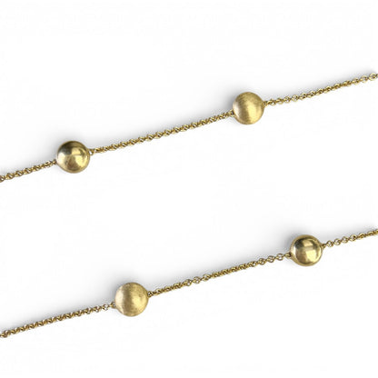Chimento 18k Yellow Gold Brushed & Polished Beaded Station Opera Necklace 50"