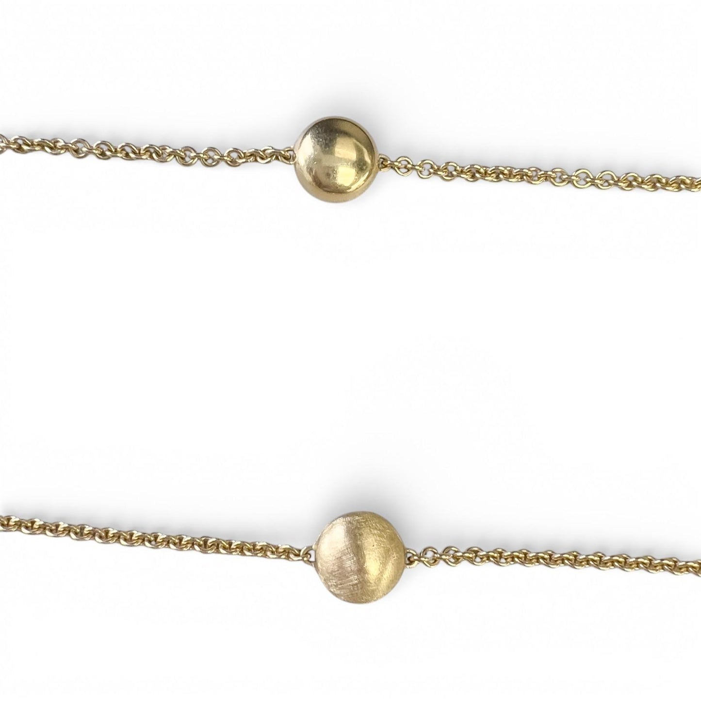 Chimento 18k Yellow Gold Brushed & Polished Beaded Station Opera Necklace 50"