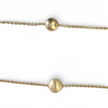Chimento 18k Yellow Gold Brushed & Polished Beaded Station Opera Necklace 50"
