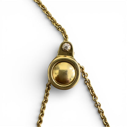 Chimento 18k Yellow Gold Brushed & Polished Beaded Station Opera Necklace 50"