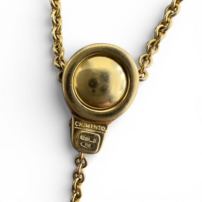 Chimento 18k Yellow Gold Brushed & Polished Beaded Station Opera Necklace 50"