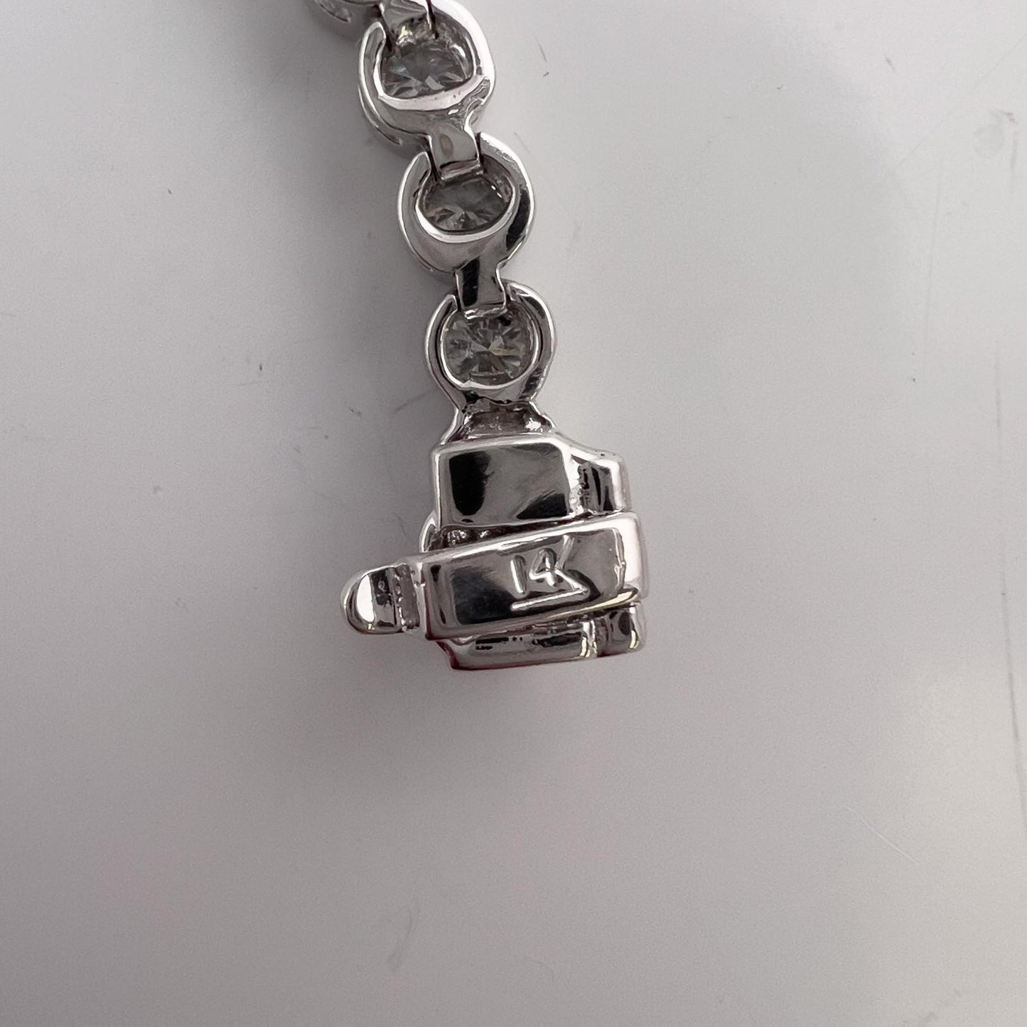 14k White Gold G-H SI Diamond 44 Stone Bezel Set Tennis Bracelet 5.04ctw 7.00"