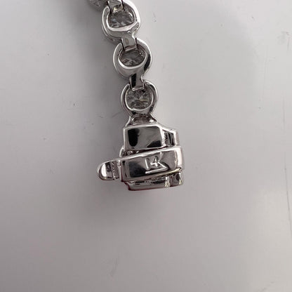 14k White Gold G-H SI Diamond 44 Stone Bezel Set Tennis Bracelet 5.04ctw 7.00"