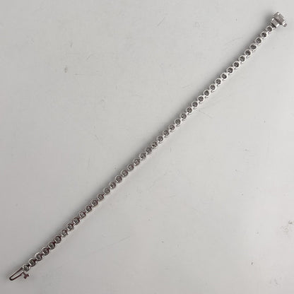 14k White Gold G-H SI Diamond 44 Stone Bezel Set Tennis Bracelet 5.04ctw 7.00"