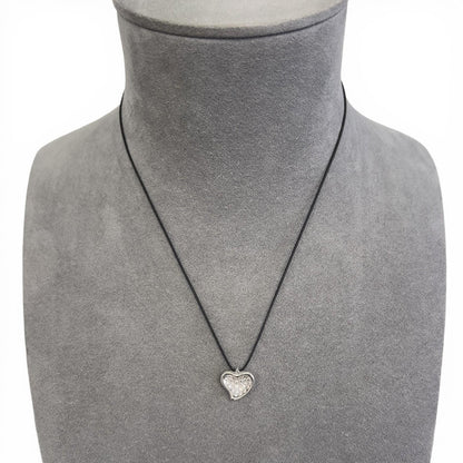 Tiffany & Co. Elsa Peretti Full Heart Platinum Pave Diamond Pendant 0.35ctw 16"