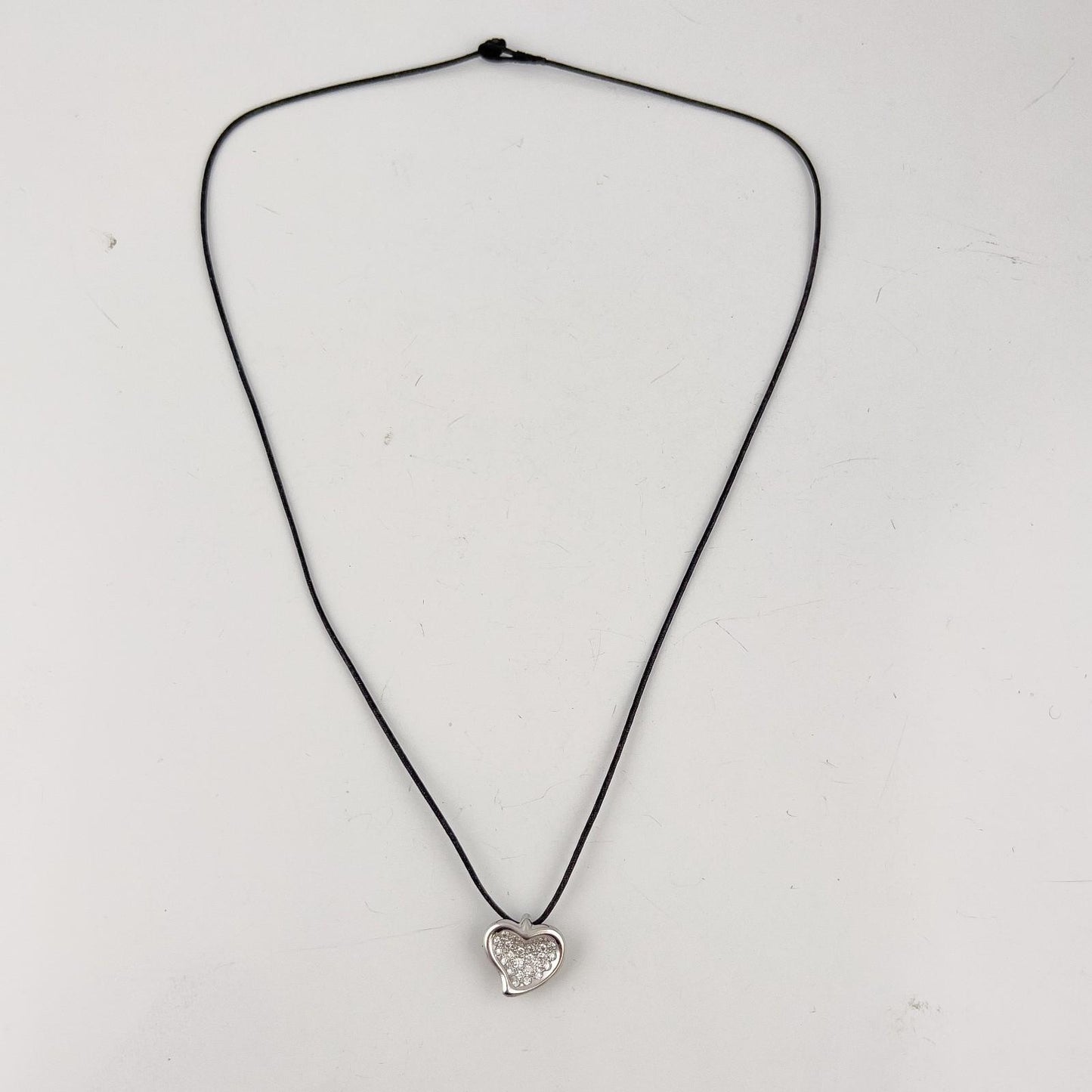 Tiffany & Co. Elsa Peretti Full Heart Platinum Pave Diamond Pendant 0.35ctw 16"
