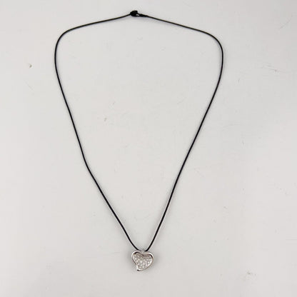 Tiffany & Co. Elsa Peretti Full Heart Platinum Pave Diamond Pendant 0.35ctw 16"