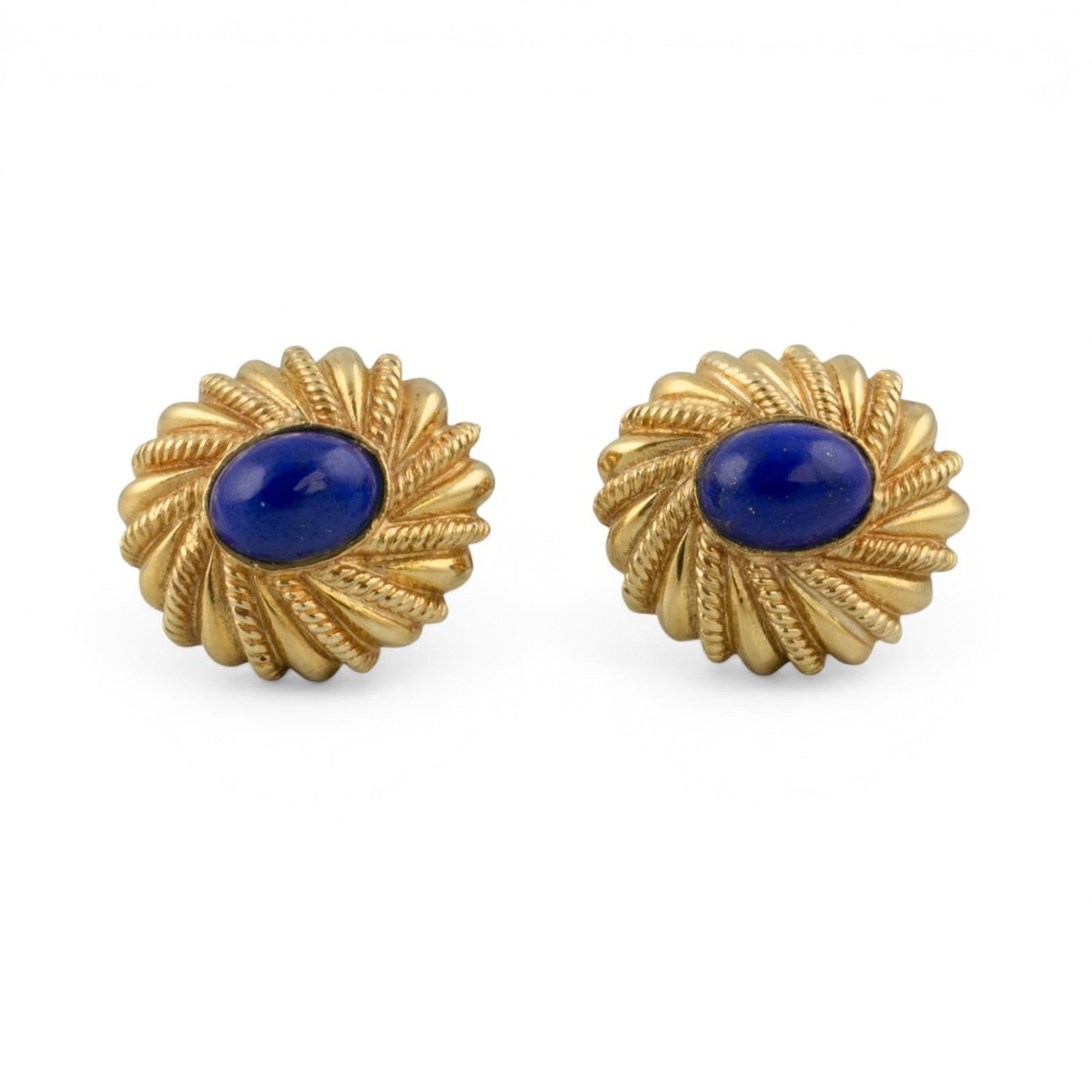 Tiffany & Co. Schlumberger 18k Yellow Gold Cabochon Lapis Lazuli Cufflinks 15g