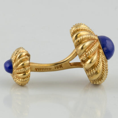 Tiffany & Co. Schlumberger 18k Yellow Gold Cabochon Lapis Lazuli Cufflinks 15g
