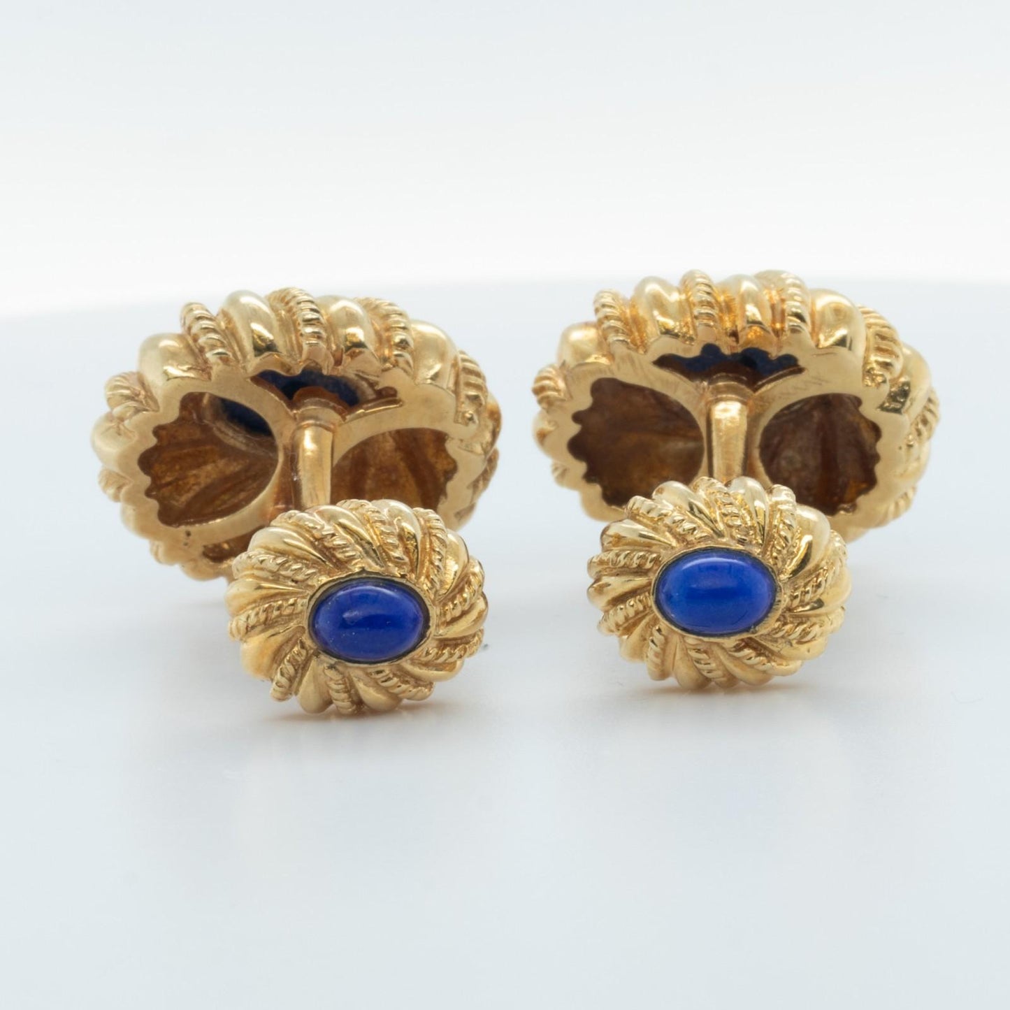 Tiffany & Co. Schlumberger 18k Yellow Gold Cabochon Lapis Lazuli Cufflinks 15g