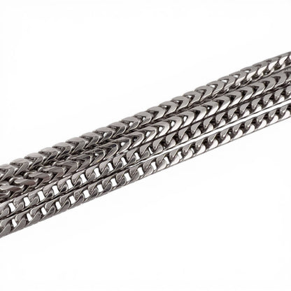 14k White Gold Franco Link 2.25mm Boxy Cuban Chain Necklace 29.5" 24.1g