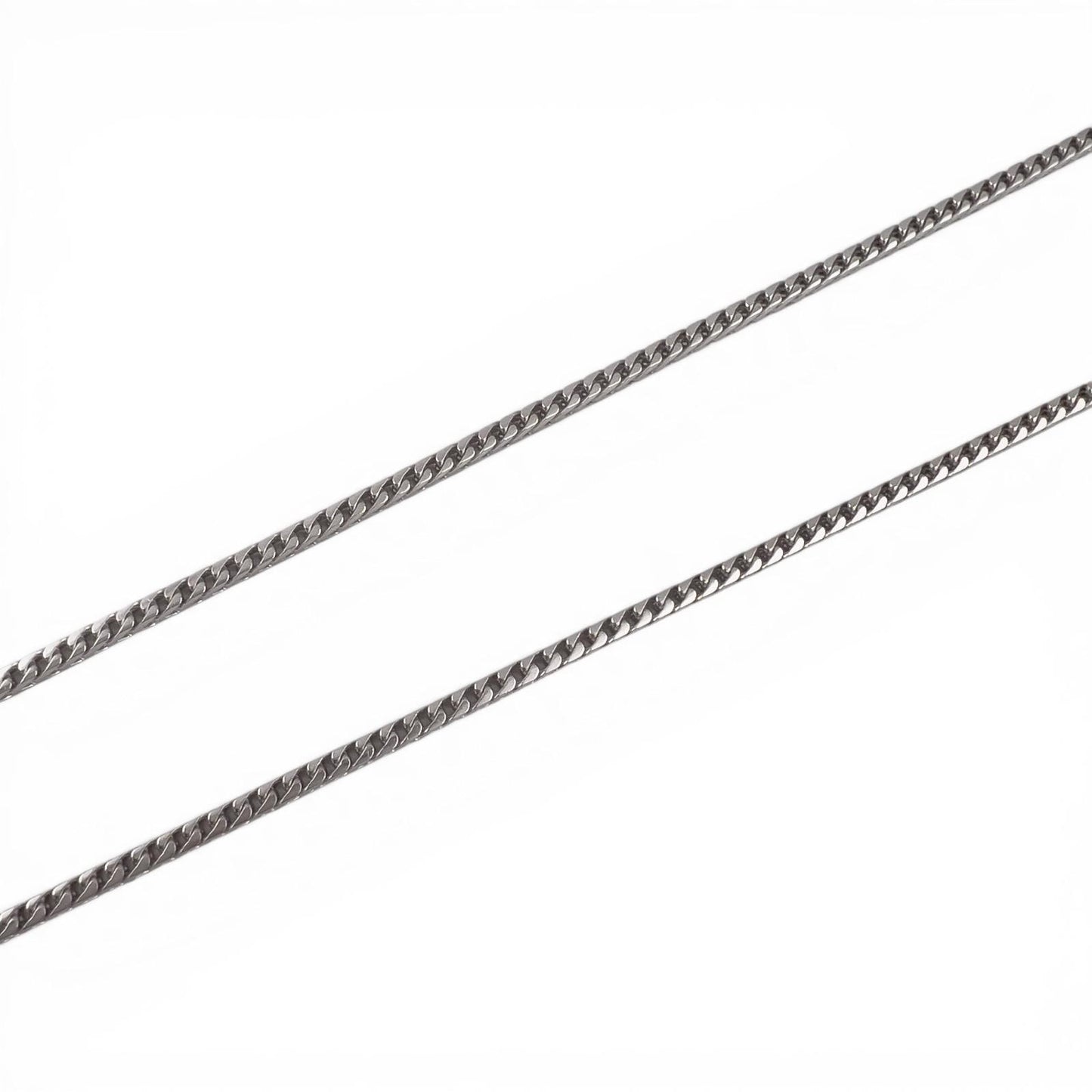 14k White Gold Franco Link 2.25mm Boxy Cuban Chain Necklace 29.5" 24.1g
