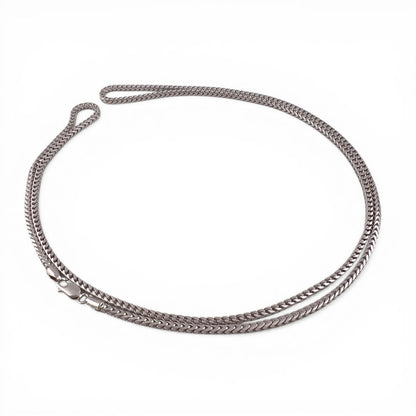 14k White Gold Franco Link 2.25mm Boxy Cuban Chain Necklace 29.5" 24.1g